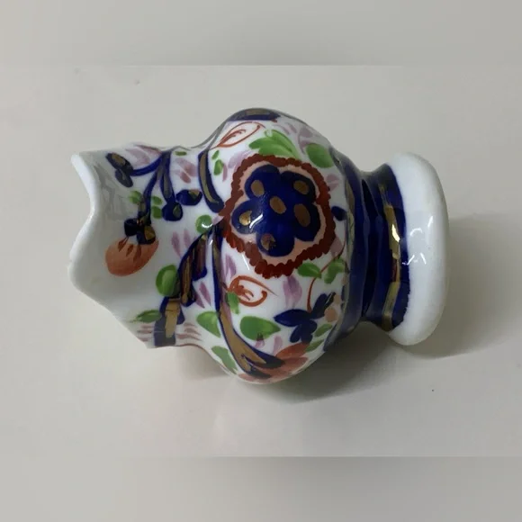 19th Century Antique Gaudy Welsh Forget Me Not Pattern Miniature Jug Pitcher